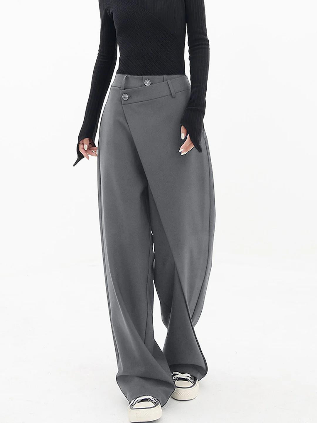 Lisa Asymmetrical Wide Leg Pants For Modern Women High Waist Elegant Comfort For Work And Casual