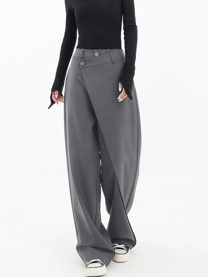 Lisa Asymmetrical Wide Leg Pants For Modern Women High Waist Elegant Comfort For Work And Casual