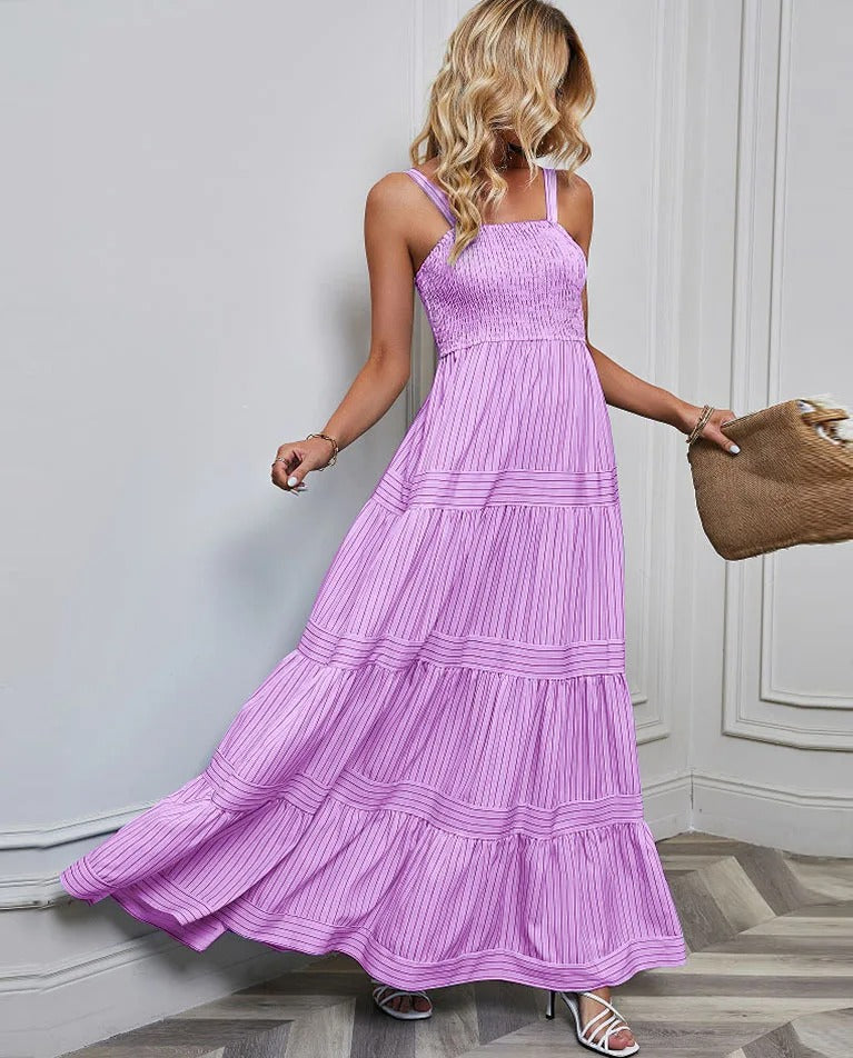 Liselotte Elegant Maxi Dress For Women With Smocked Bodice And A-Line Silhouette