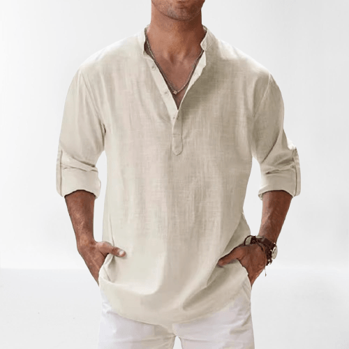 Casual cut – Men's linen Henley