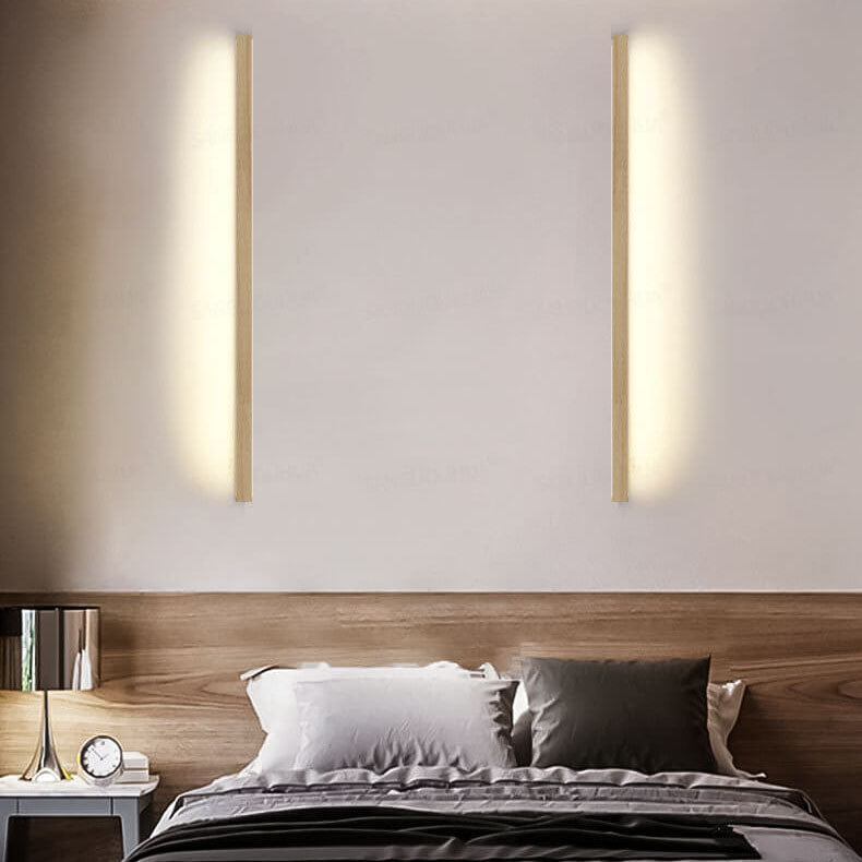 Wall sconces Minimalist wooden LED light fixture