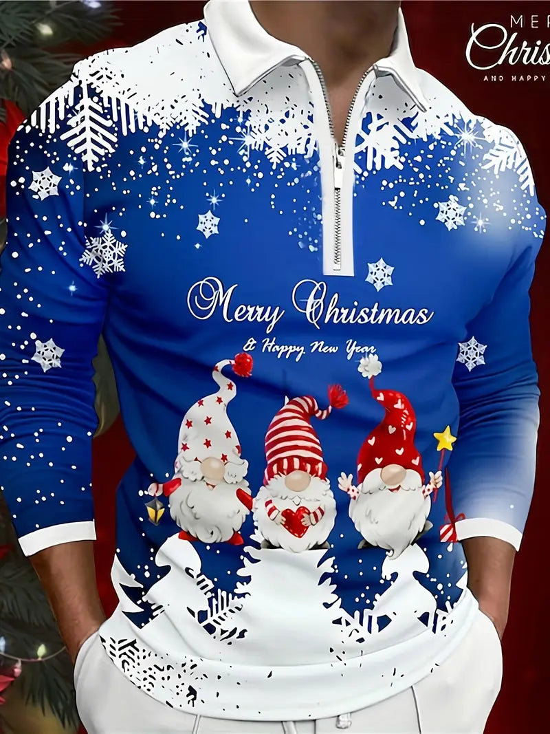 SnowFlake Mens Zip Up Christmas Jumper With Snowflake Print Cozy Festive Knit Wardrobe Essential Holiday Gift Idea