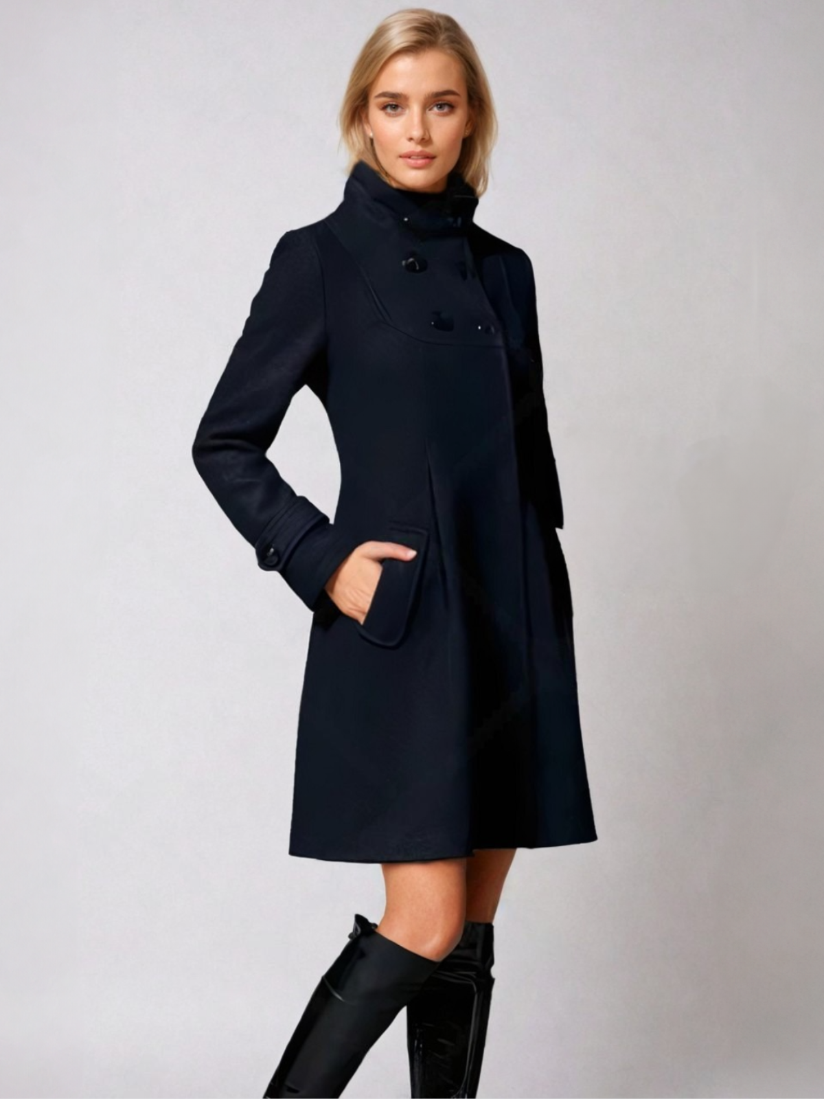 Rayane | Mid-Length Women's Coat with Hood — Chic Modern & Winter Comfort