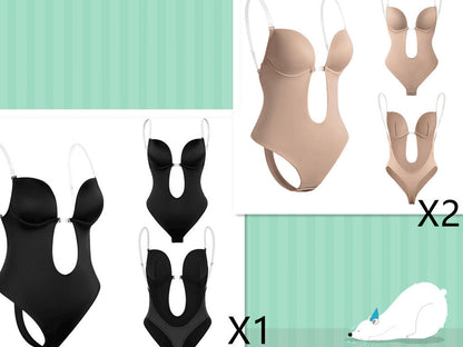 Holly – Eng cut one-piece with deep V-neckline and tight waist