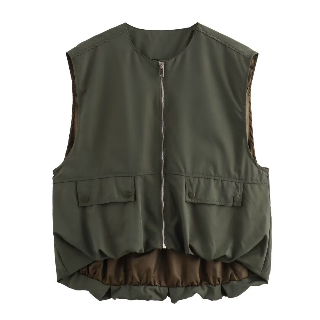 Beatrix Lightweight Sleeveless Vest For Women With Zipper And Vent Pockets For Sporty Casual Style
