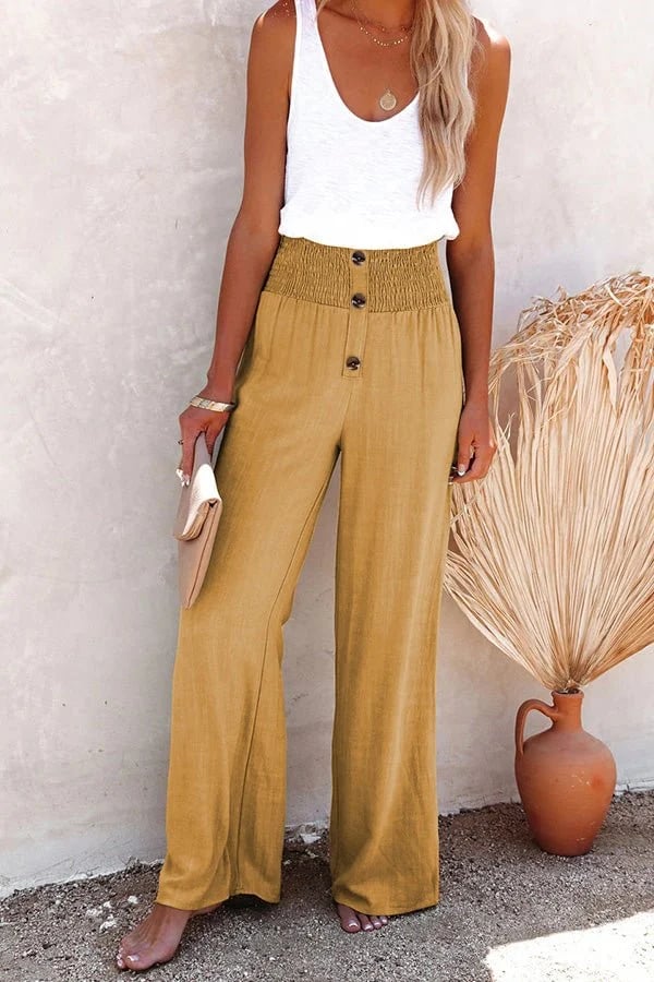 Women's High-Waisted Trousers with Stretch Fabric and Tailored Fit