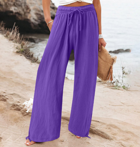 Cotton and linen breathable pants for casual comfort