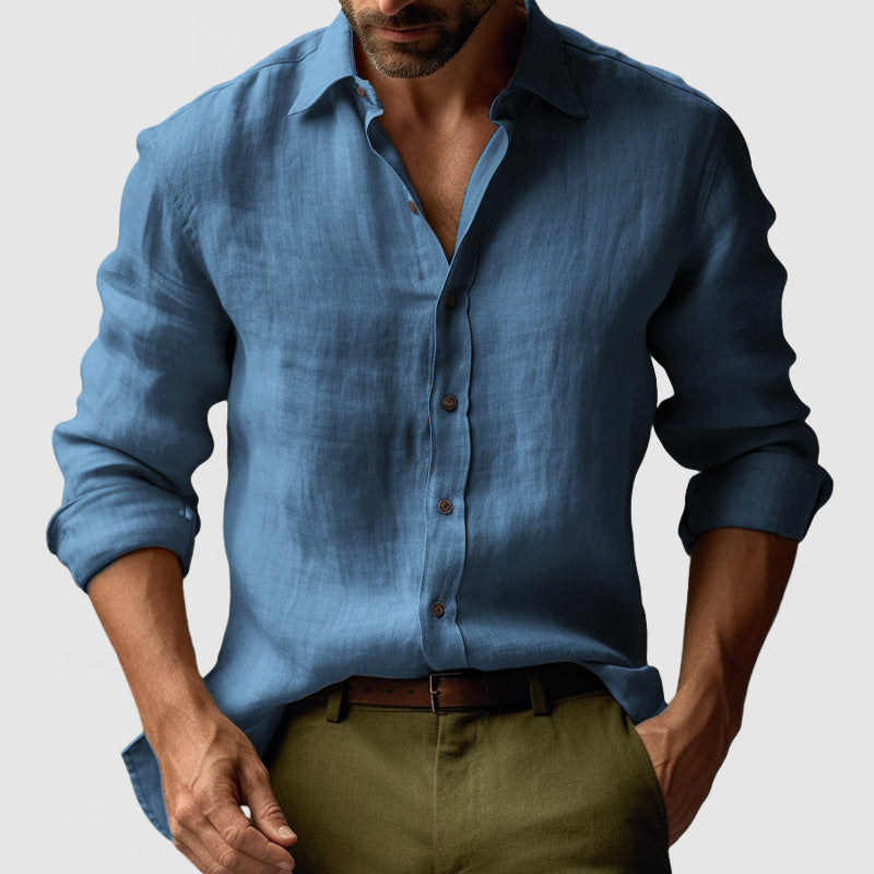 Men's Button Up Long Sleeve Shirt For Effortless Style And Versatile Layering Everyday Wardrobe Essential