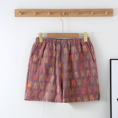 Mirjam Women Jacquard Shorts Breathable Cotton Comfort Lightweight Airy Summer Wear