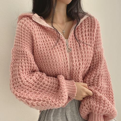 TrendAura Womens Cropped Knit Hoodie Oversized Sweatshirt For Warmth And Urban Style