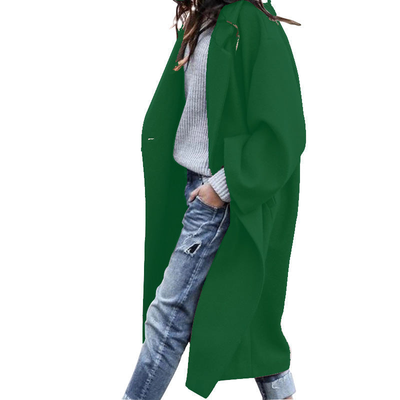 Evelyn Coat For Women Elegant Long Coat With Pockets Warm Polyester Timeless Style
