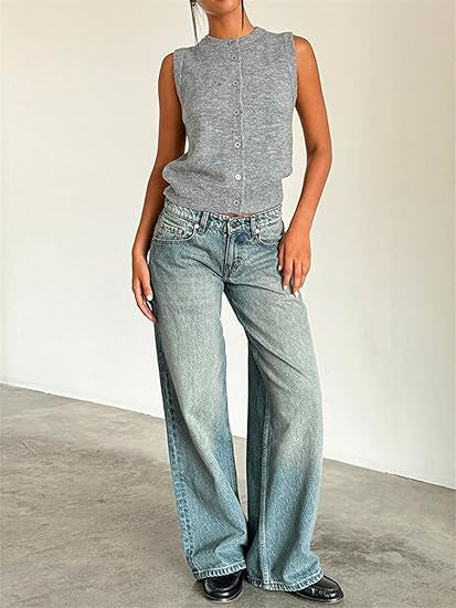 Jasmine Women's Wide Leg Denim Pants For Women, Comfortable Flattering Fit, All Day Comfort