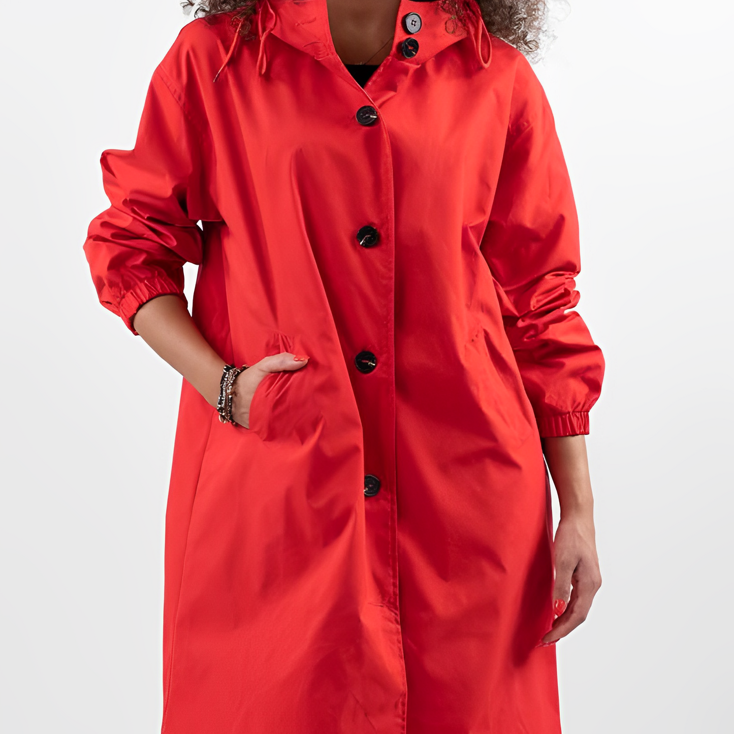 Classic hooded raincoat for women