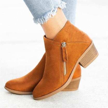 Orthopedic Leather Boots For Women With Platform Comfort And Easy Side Zipper For All Day Comfort