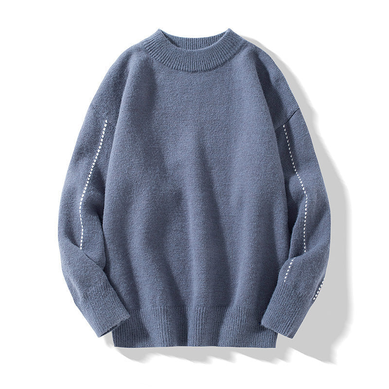 Mens Knitted Sweater With Stand Up Collar Soft Cozy Knitwear For Daily Wear Versatile Style