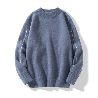 Mens Knitted Sweater With Stand Up Collar Soft Cozy Knitwear For Daily Wear Versatile Style