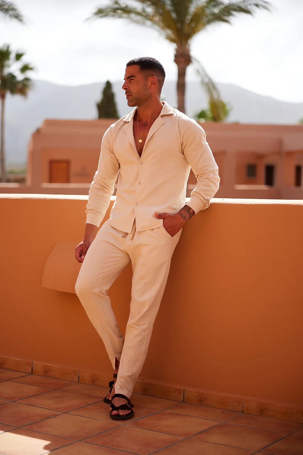 TrendAura Mens Linen Suit Lightweight Breathable For Summer Weddings And Garden Parties