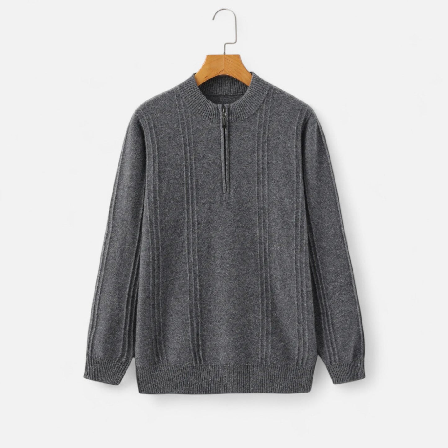 Ancient World | Men's Half-Zip Sweater with Stand-Up Collar Cashmere