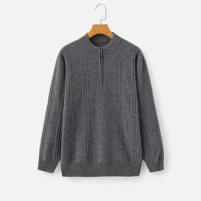 Ancient World | Men's Half-Zip Sweater with Stand-Up Collar Cashmere