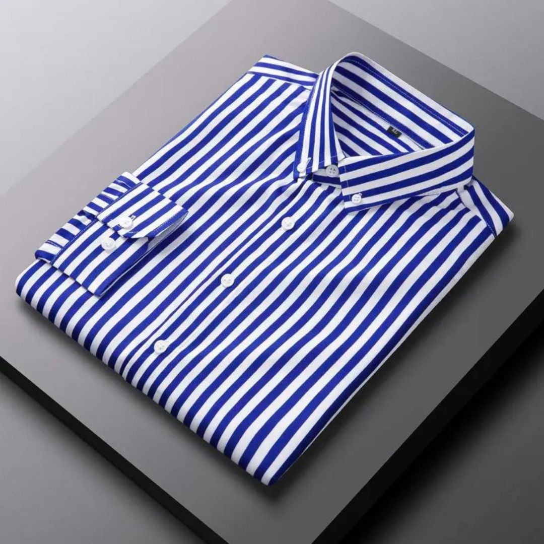 Luxury Striped Summer Shirt For Men With Long Sleeves Breathable Tailored Fit For Smart Casual