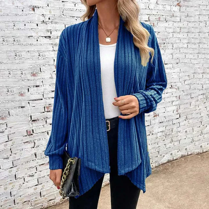 Women’s Cardigan – Relaxed Fit – Soft Knit – Ribbed Texture – Open Front Casual Layer