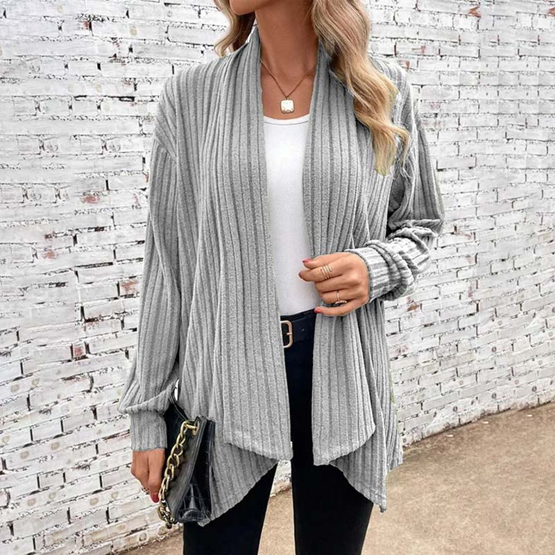 Women’s Cardigan – Relaxed Fit – Soft Knit – Ribbed Texture – Open Front Casual Layer