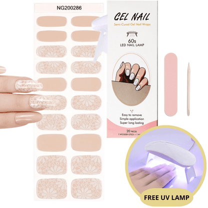 Gel Nail Sticker Set with UV Lamp