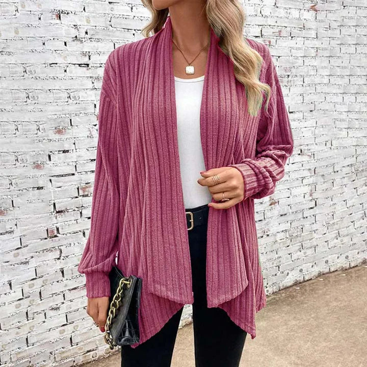 Women’s Cardigan – Relaxed Fit – Soft Knit – Ribbed Texture – Open Front Casual Layer