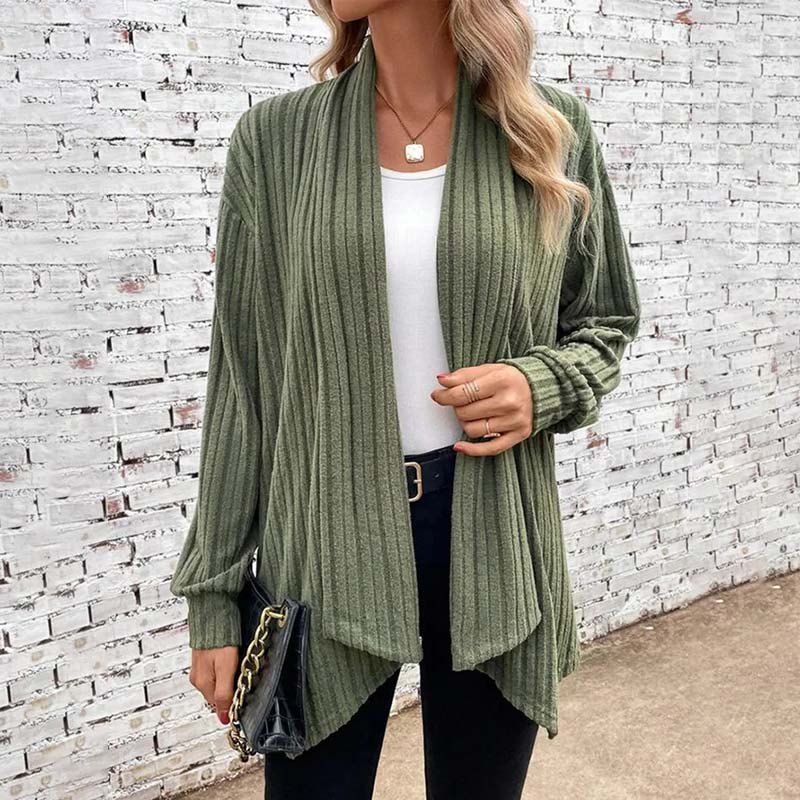 Women’s Cardigan – Relaxed Fit – Soft Knit – Ribbed Texture – Open Front Casual Layer