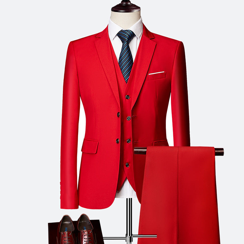 Mens 3 Piece Formal Suit Set For Summer Weddings And Business For Modern Men Breathable Lightweight Comfort
