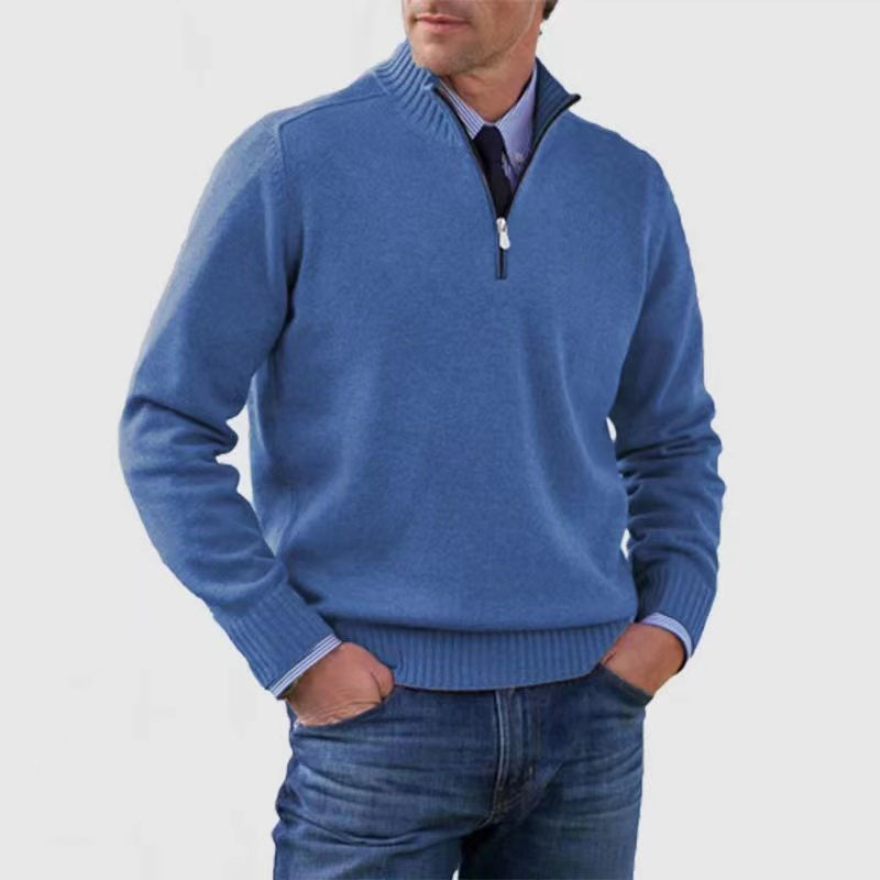 Mens Half Zip Pullover Sweater For Modern Comfort Warmth And Versatile Everyday Style