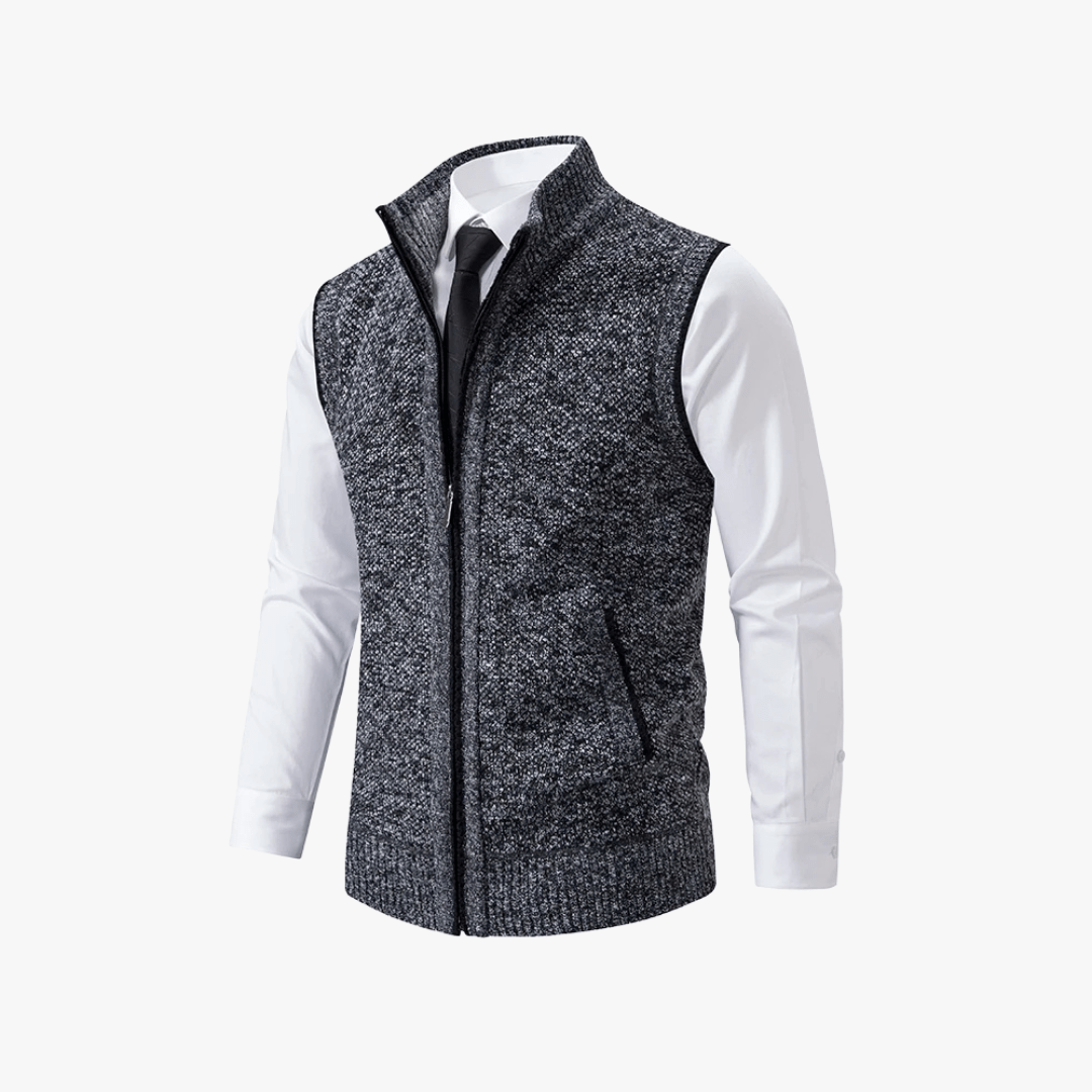 Mens Knitted Zip Up Vest For Casual Layering Versatile Wardrobe Essential With Full Zip Closure