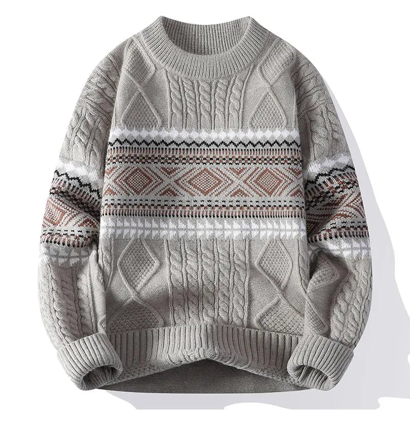 Nordic Cable Knit Pullover Sweater | Relaxed Fit Classic Sweater