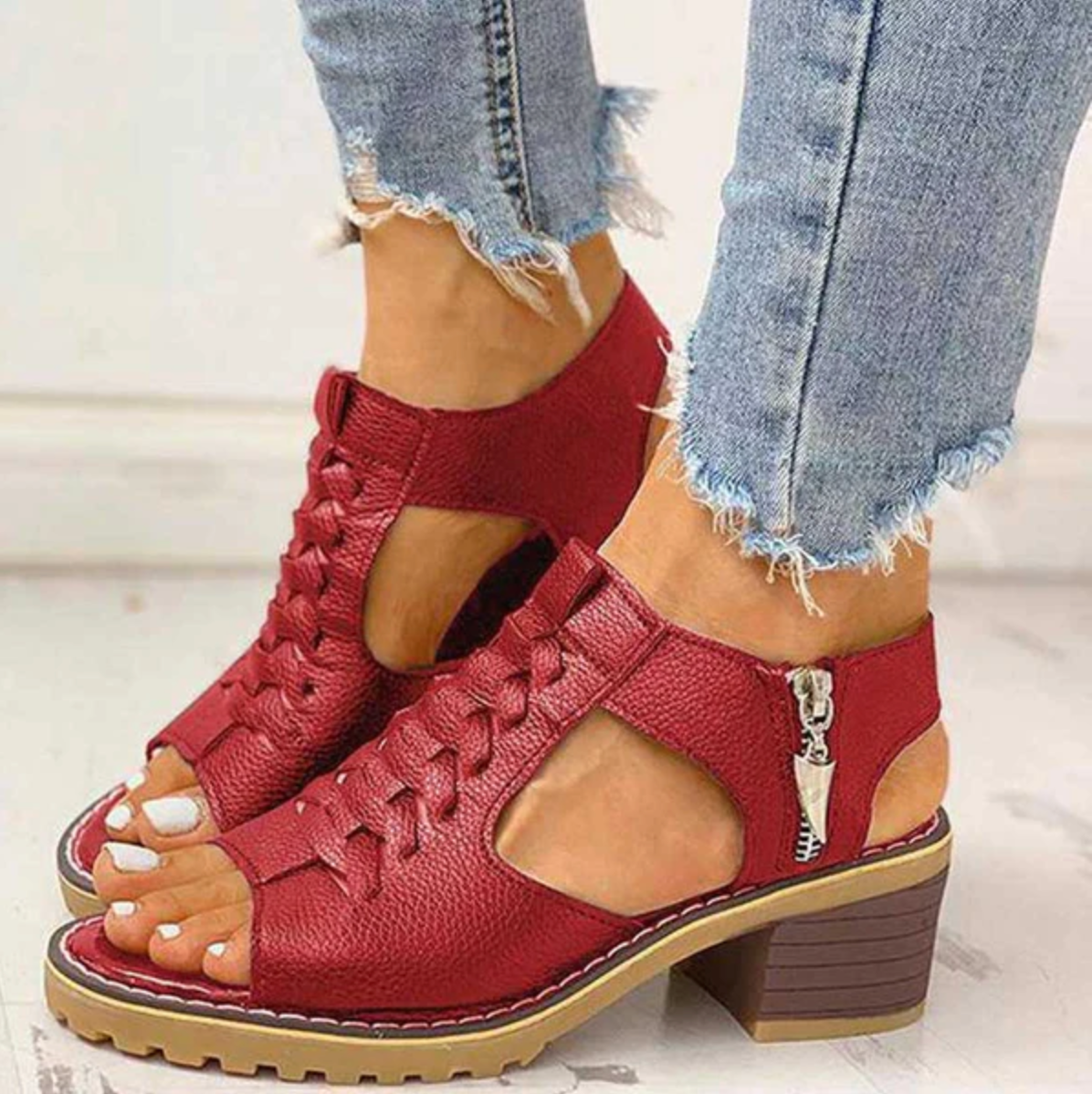 Ouida Elegant Low Heel Sandals For Women Slip On Comfort And Sophisticated Everyday Style