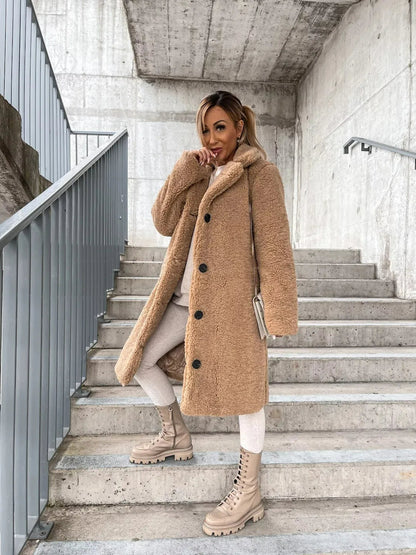 Emma - Elegant Plush Trench Coat