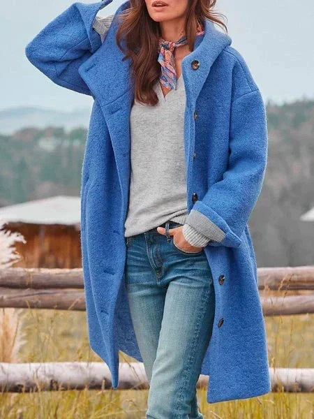 Kate Modern Elegant Long Coat Wool Blend Warmth And Structured Silhouette For Women Professionals