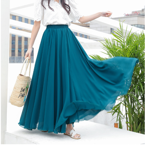 Ingrid Long Chiffon Skirt For Women Elegant Flowing Fabric Versatile For Every Occasion