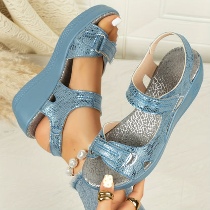 Women's Adjustable Wedge Sandals with Comfortable Straps and Supportive Sole