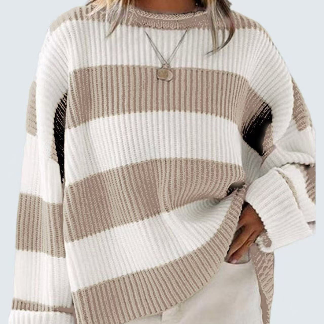 Casual striped sweater for women