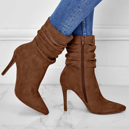 Velora | Stylish Pointed Toe High Heel Ankle Boots