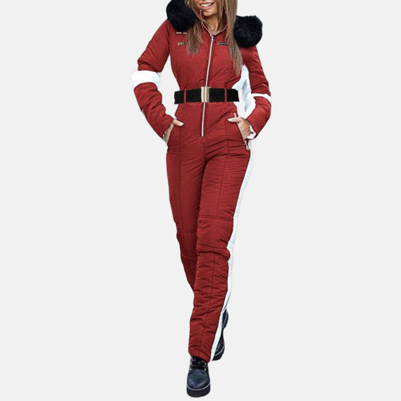 Women's Ski Suit - Belted One-Piece - Winter Outdoor Wear