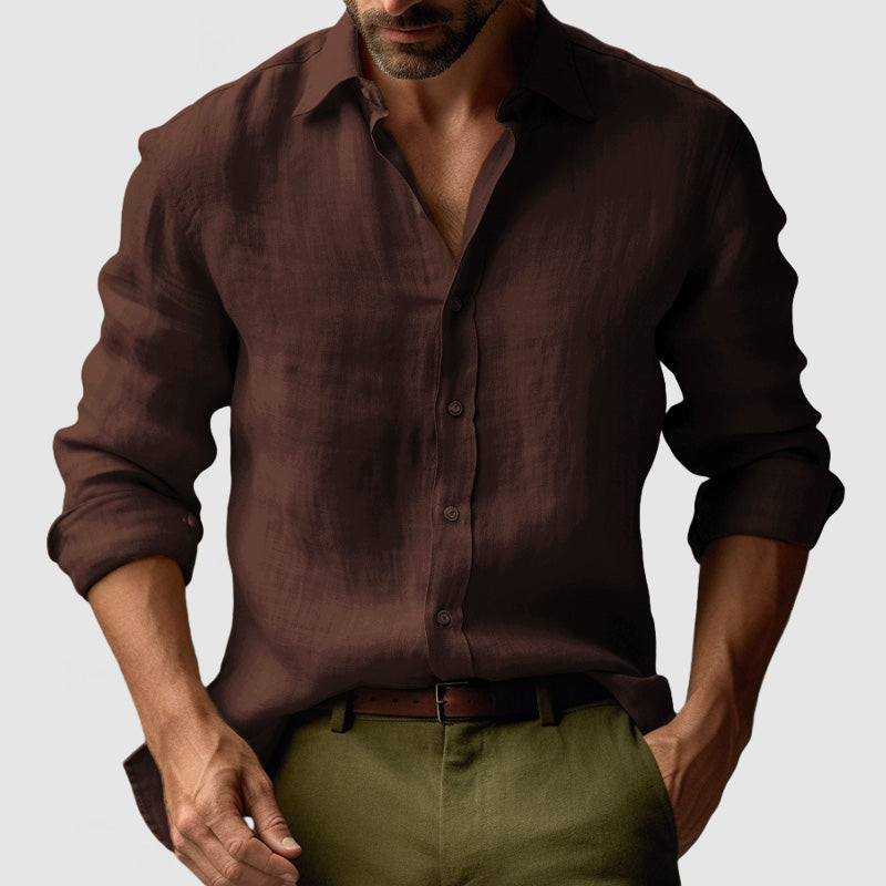 Men's Button Up Long Sleeve Shirt For Effortless Style And Versatile Layering Everyday Wardrobe Essential