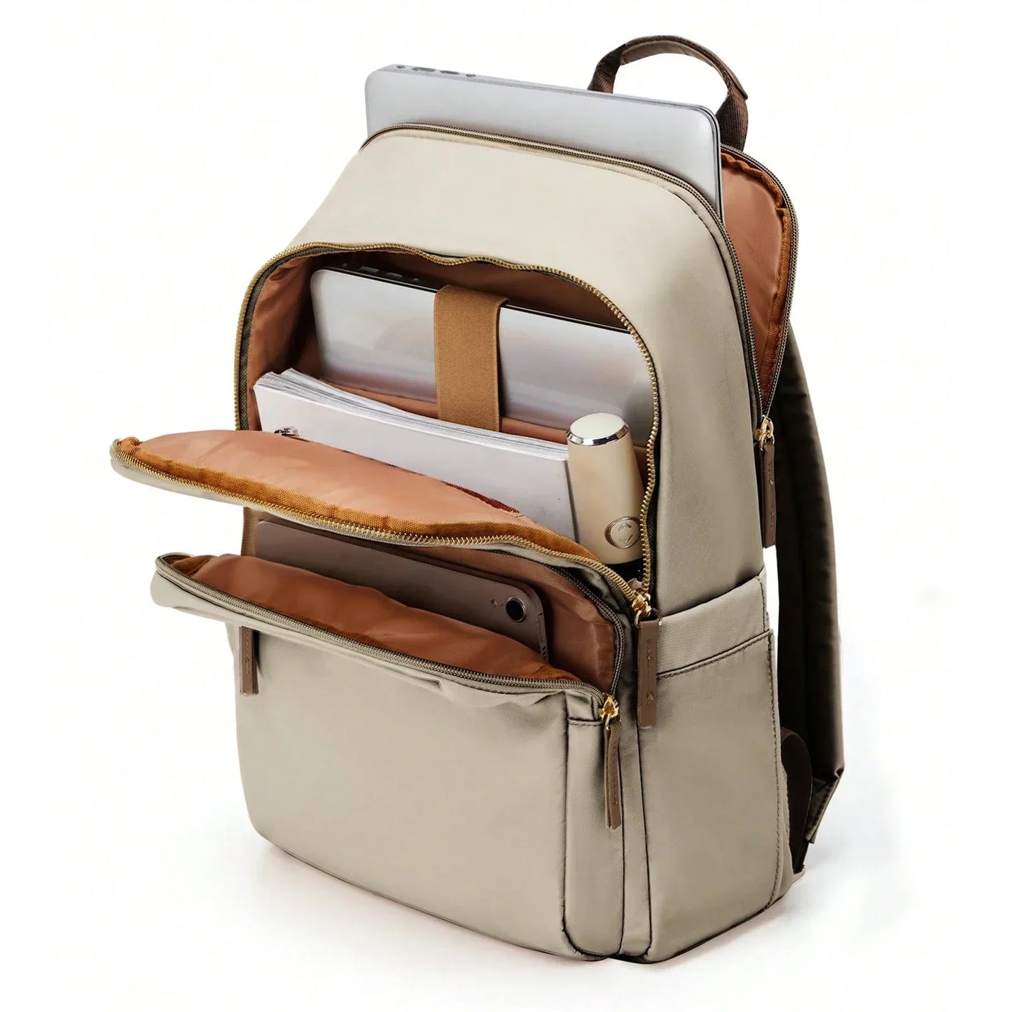 TrendAura Cambridge Court Backpack - Water-Resistant With Laptop Compartment And Gold Tone Hardware