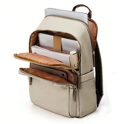 TrendAura Cambridge Court Backpack - Water-Resistant With Laptop Compartment And Gold Tone Hardware