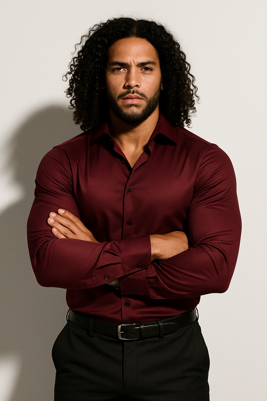 Mens Tailored Modern Dress Shirt Slim Fit For Professionals With Structured Silhouette