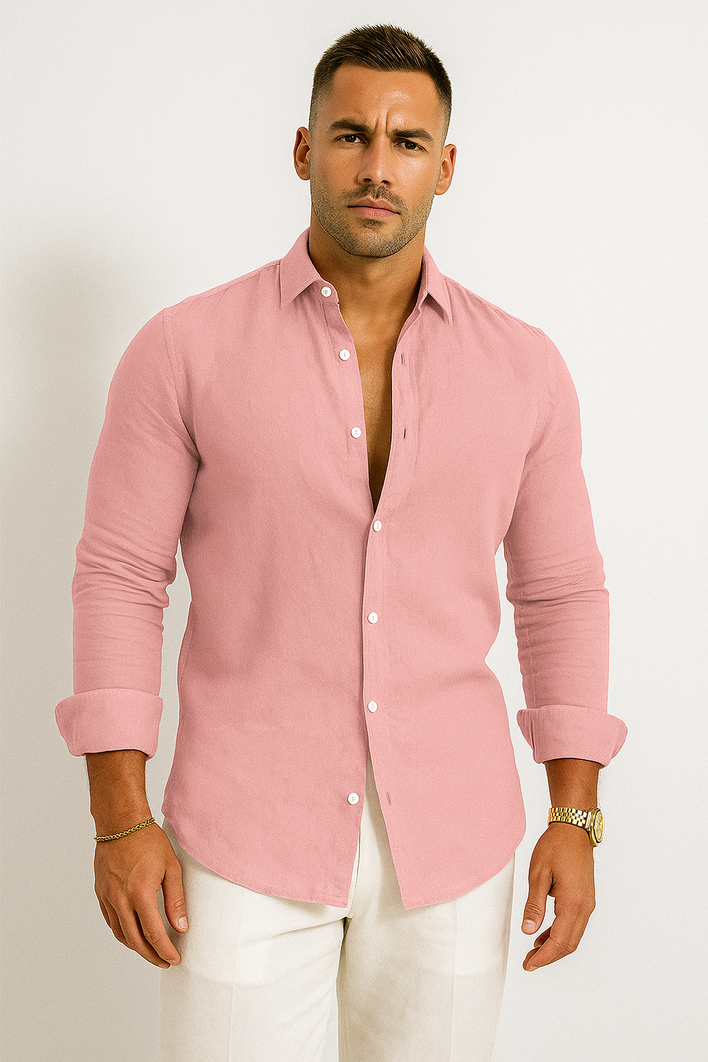 Men's Classic Casual Shirt Long Sleeve Button Up For Men Versatile Everyday Style