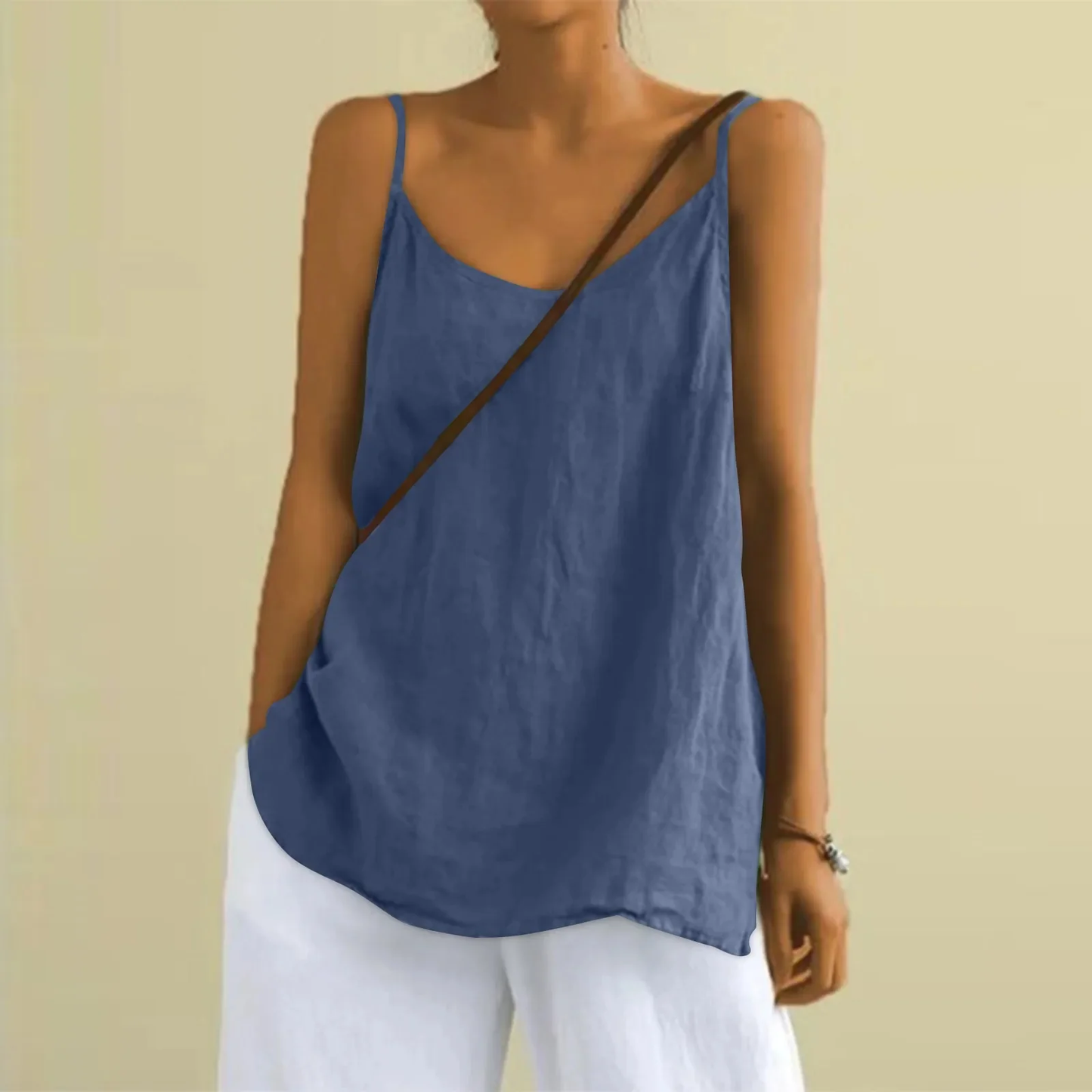 Women's spaghetti strap top - Loose - Summer - Sleeveless