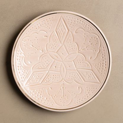 Zagora Dinner Plate Sand - Moroccan Dinnerware Adorned with 12 Carat Gold Accents