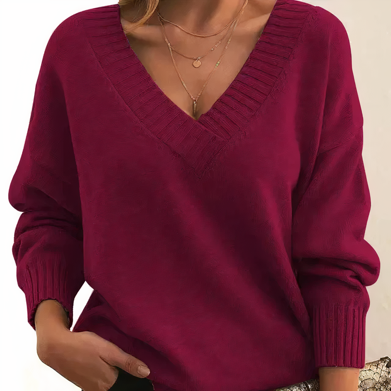 Women's V-neck Sweater | Long Sleeves