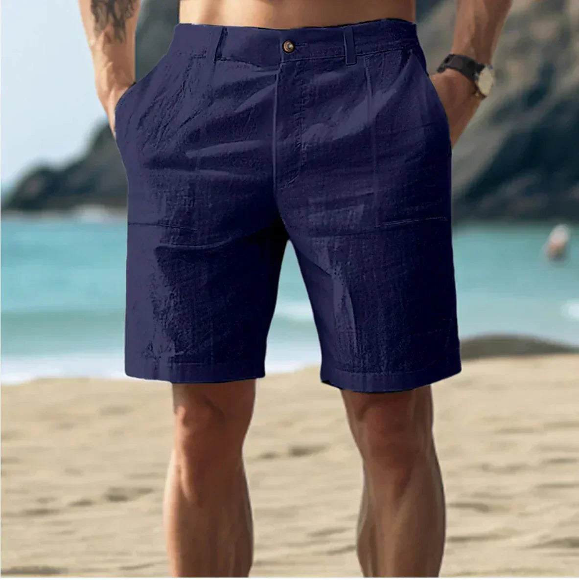 Elegant short linen for men - Lunari
